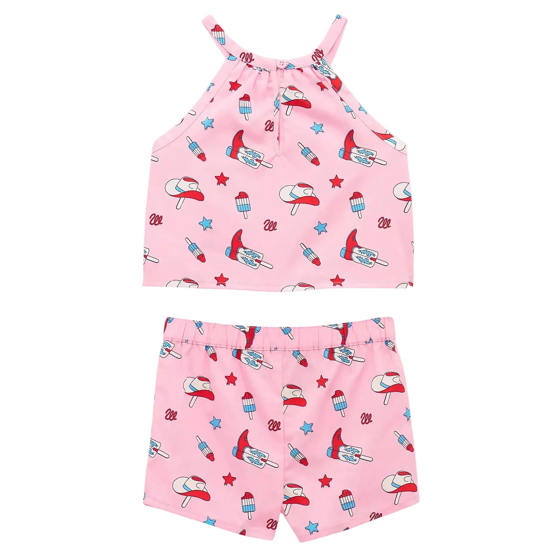 Girl's Wrangler Western Printed Short and Shirt Set 112379469