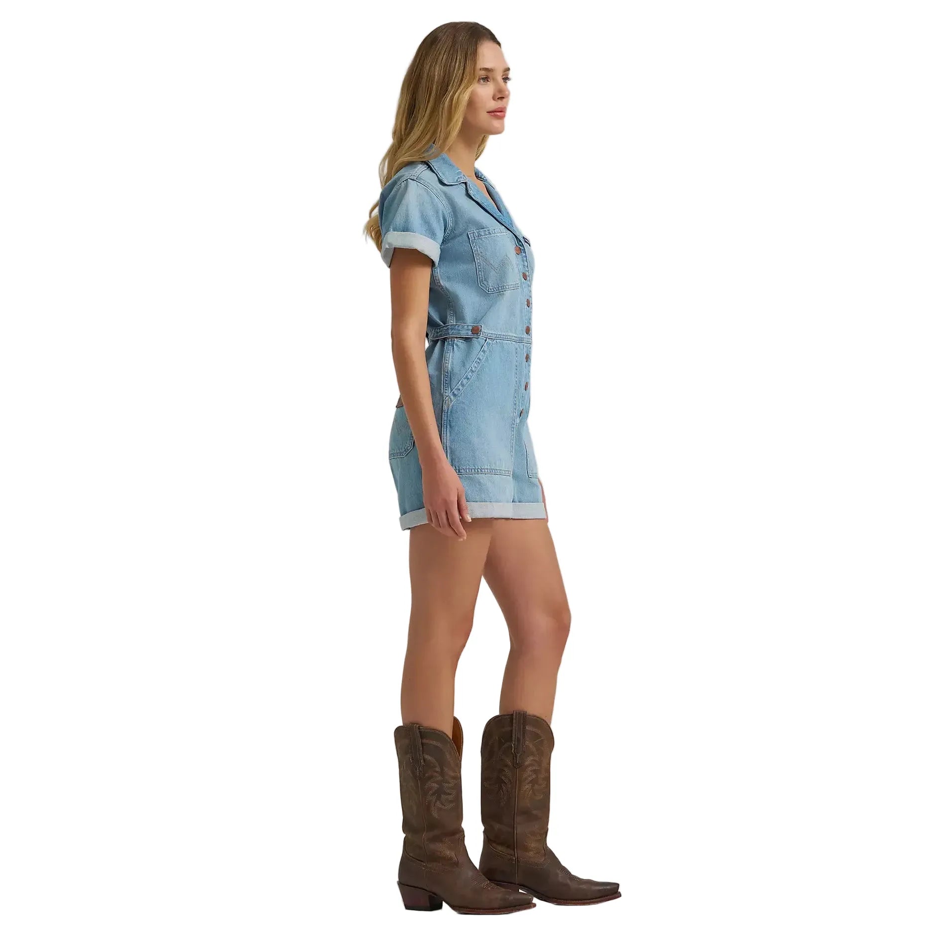Women's Wrangler Denim Snap Utility Romper 112379510