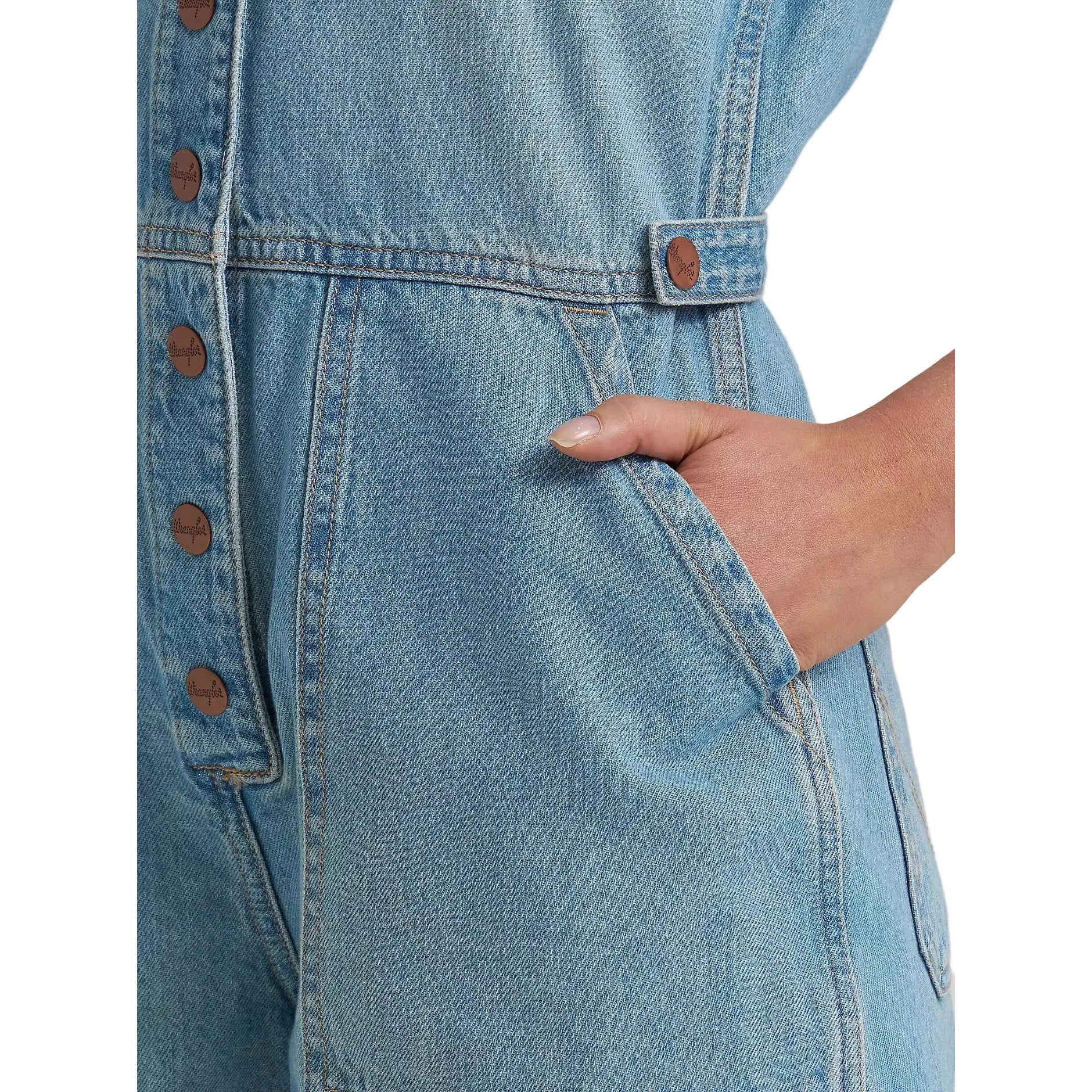 Women's Wrangler Denim Snap Utility Romper 112379510