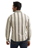 Wrangler Men's Olivine Retro Premium Stripe Western Snap Shirt 112384768