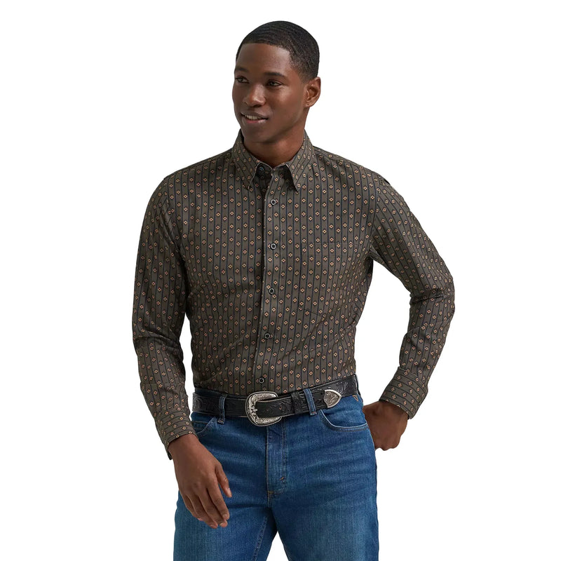 Men's Wrangler Cody Johnson Hickory Performance Button Down Shirt 112381619