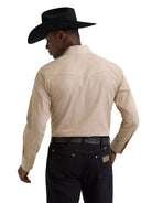 Men's Wrangler Khaki Cowboy Cut Long Sleeve Western Snap Chambray Work Shirt 112381688