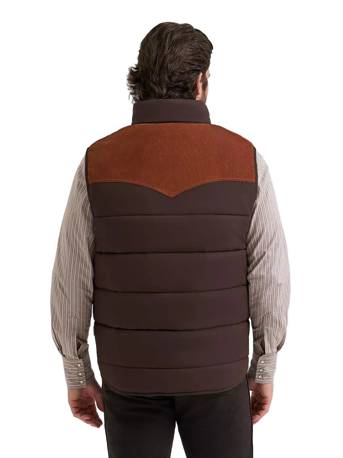 Wrangler Men's Cambridge Brown Corduroy Yoke Puffer Vest 112381922
