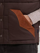 Wrangler Men's Cambridge Brown Corduroy Yoke Puffer Vest 112381922