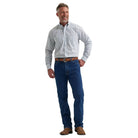 Men's Wrangler Stelly Blue Check George Strait Long Sleeve Button Down Shirt 112381958