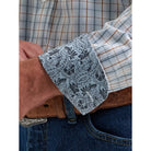 Men's Wrangler Stelly Blue Check George Strait Long Sleeve Button Down Shirt 112381958
