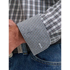 Men's Wrangler Inky Plaid George Strait Long Sleeve Button Down Shirt 112381961