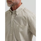 Men's Wrangler Tea Green George Strait Short Sleeve Button Down Shirt 112381973
