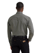 Men's Wrangler Smoky Stripes Vintage-Inspired Brushpopper Western Snap Work Shirt 112381996