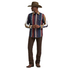 Men's Wrangler Midnight Oak Vintage-Inspired Brushpopper Western Snap Work Shirt 112381998