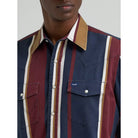 Men's Wrangler Midnight Oak Vintage-Inspired Brushpopper Western Snap Work Shirt 112381998