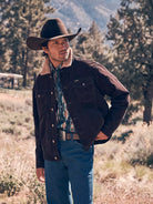 Wrangler Men's Black Coffee Cowboy Cut Sherpa Lined Corduroy Jacket 112382099
