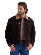 Wrangler Men's Black Coffee Cowboy Cut Sherpa Lined Corduroy Jacket 112382099
