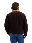 Wrangler Men's Black Coffee Cowboy Cut Sherpa Lined Corduroy Jacket 112382099