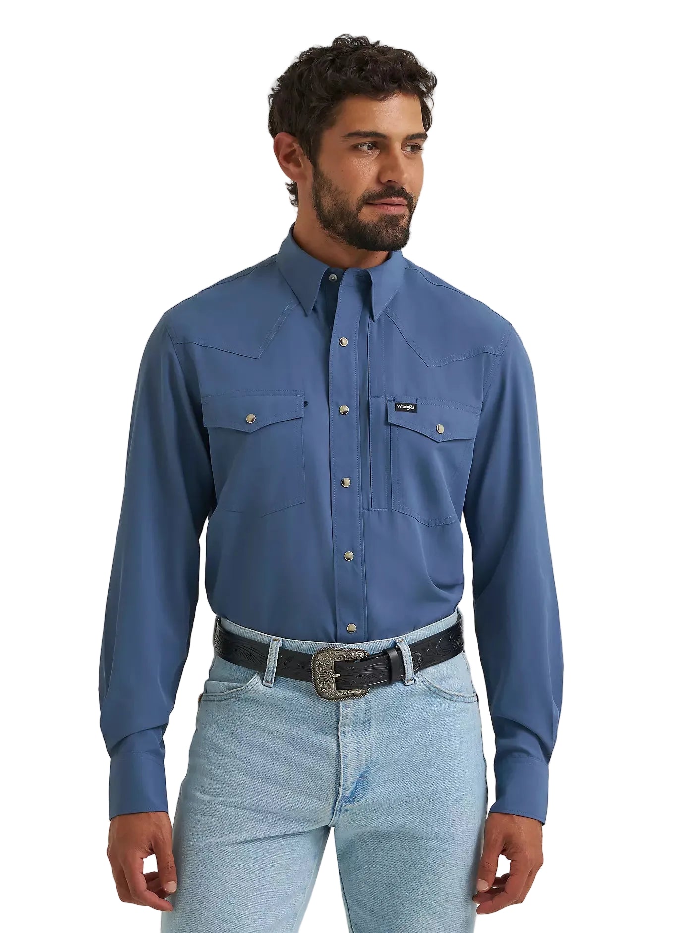 Men's Wrangler Vintage Indigo All Terrain Gear Performance Shirt 112382400