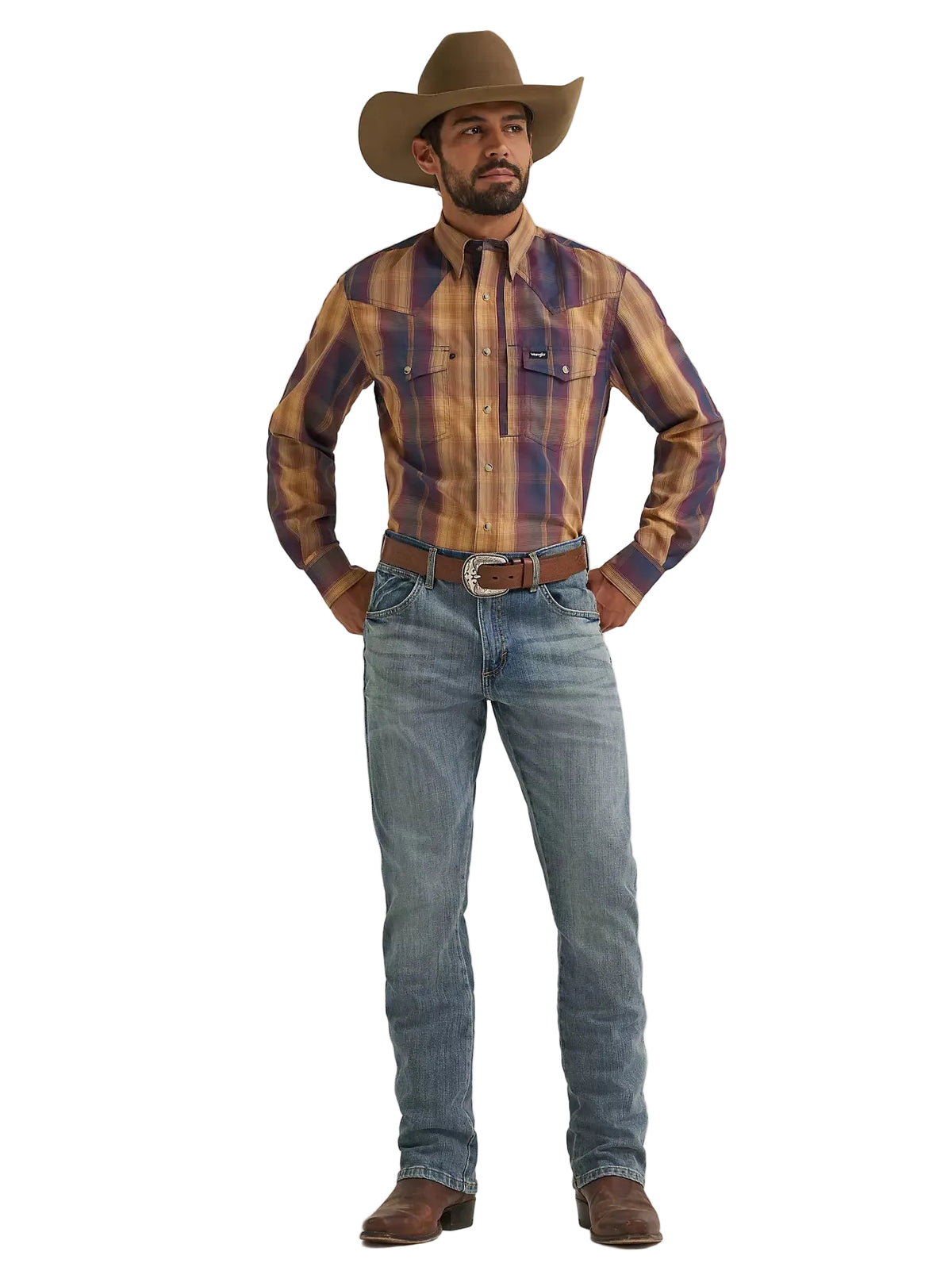 Wrangler Men's  Ombre All Terrain Gear Performance Plaid Shirt 112382473