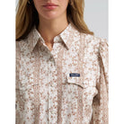 Women's Wrangler Smocked Sleeve Western Snap Blouse 112382517