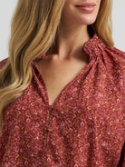 Women's Wrangler Burgundy Button Front Princess Blouse 112382526