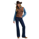 Women's Wrangler Brown Horse Sweater Vest 112382527