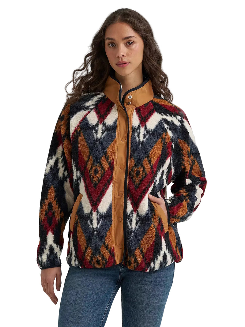 Wrangler Women's Desert Chevron Hay Away Big Sky Sherpa Snap Jacket 112382669
