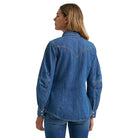 Women's Wrangler Denim Barrel Sleeve Western Snap Shirt 112382693