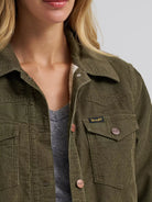 Wrangler Women's Green Corduroy Quilt-Lined Barn Jacket 112382739