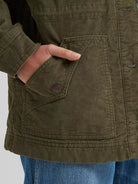 Wrangler Women's Green Corduroy Quilt-Lined Barn Jacket 112382739