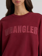 Wrangler Women's Cabernet Logo Canyon Crew Pullover 112384039