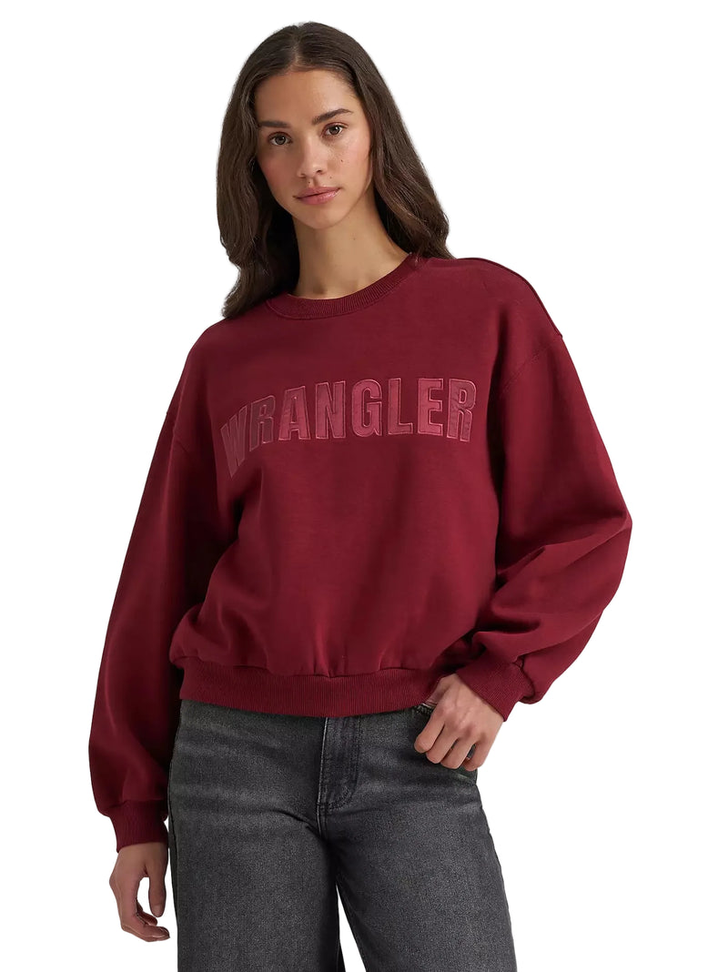Wrangler Women's Cabernet Logo Canyon Crew Pullover 112384039