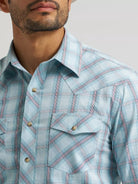 Wrangler Men's Forget Me Blue 20X Competition Advanced Comfort Long Sleeve Western Snap Shirt 112384658