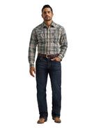 Wrangler Men's Chocolate Spruce Retro Premium Long Sleeve Western Snap Plaid Shirt 112384760