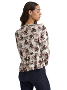 Wrangler Women's White Ranch Print Juliet Blouse 112385318