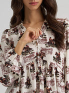 Wrangler Women's White Ranch Print Juliet Blouse 112385318
