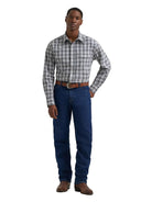 Wrangler Men's Frontier Stone Wrinkle Resist Long Sleeve Western Snap Plaid Shirt 112385339