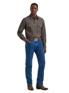 Wrangler Men's Weathered Teal Wrinkle Resist Long Sleeve Western Snap Plaid Shirt 112385341