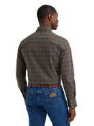 Wrangler Men's Weathered Teal Wrinkle Resist Long Sleeve Western Snap Plaid Shirt 112385341