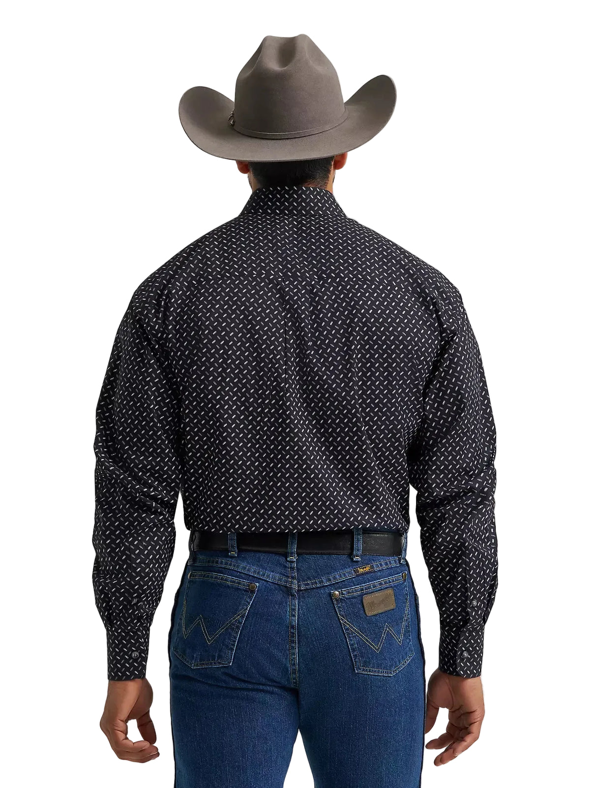 Wrangler Men's Inkt Tread George Strait Long Sleeve Button Down Two Pocket Shirt 112385356