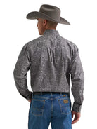 Wrangler Men's Heritage Ash George Strait Long Sleeve Button Down One Pocket Shirt 112385358