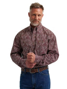 Wrangler Men's Garnet Paisley George Strait Long Sleeve Button Down Shirt 112385373