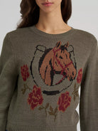 Wrangler Women's Horseshoe Green Stay a While Sweater 112385386