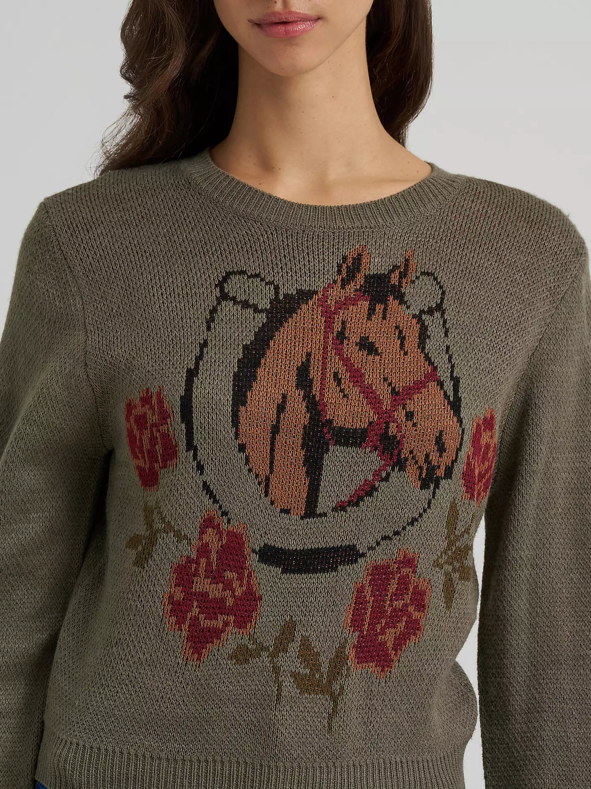 Wrangler Women's Horseshoe Green Stay a While Sweater 112385386