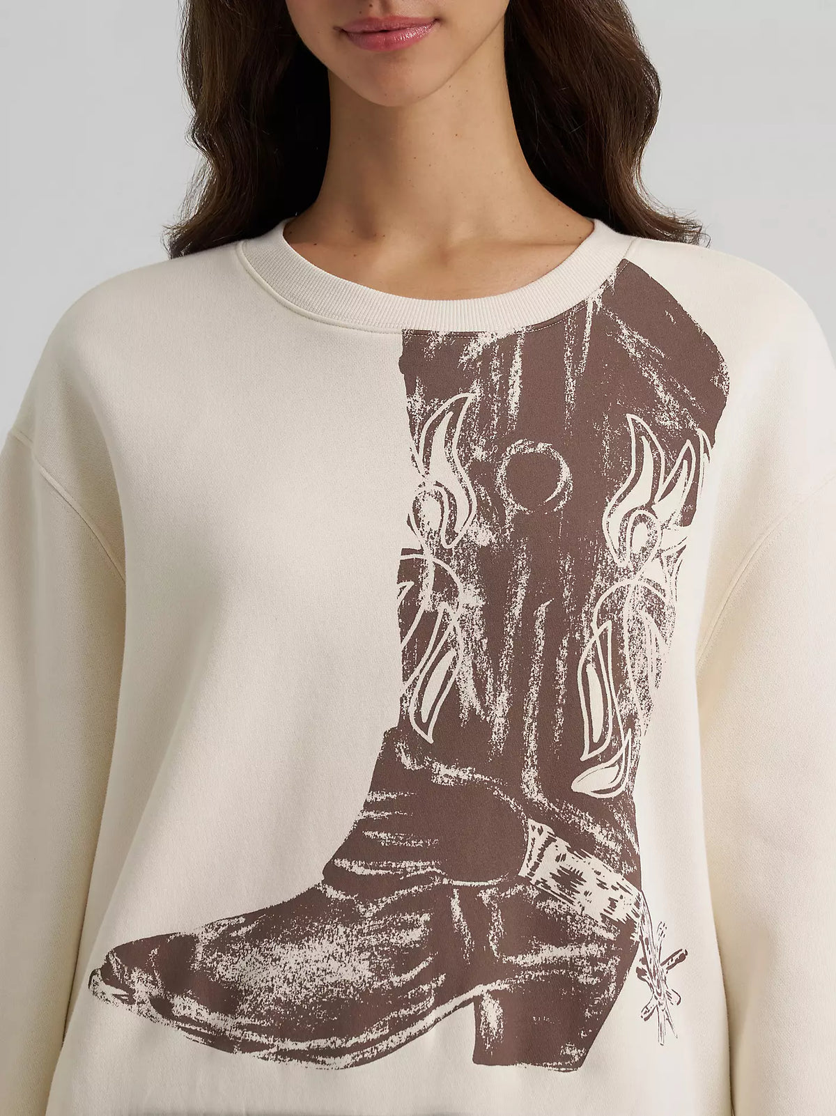 Wrangler Women's Cream Boot Graphic Pullover 112385399