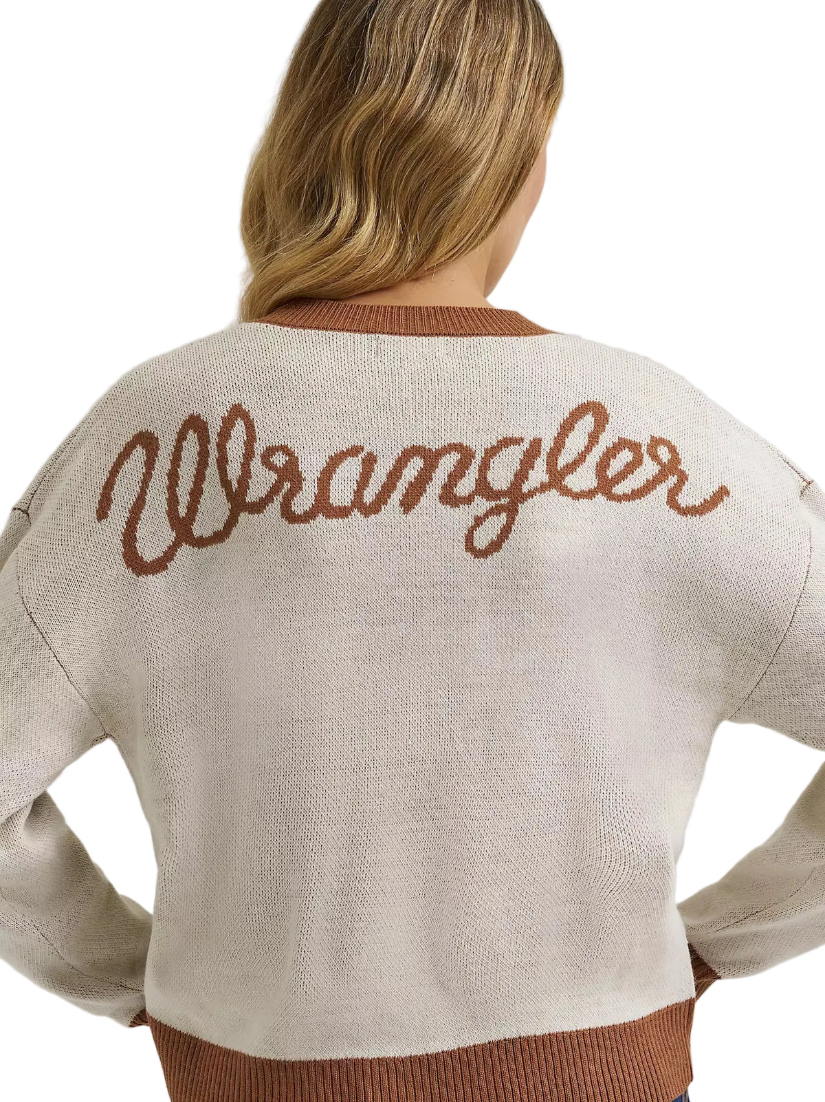 Wrangler Women's Cream V-neck Cardigan 112385400
