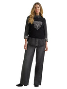 Wrangler Women's Black Western Stitch Sweater Vest 112385440
