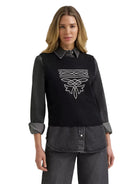 Wrangler Women's Black Western Stitch Sweater Vest 112385440
