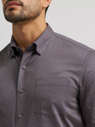 Wrangler Men's Navy Microdiamond Cody Johnson One Pocket Button Down Shirt 112385453