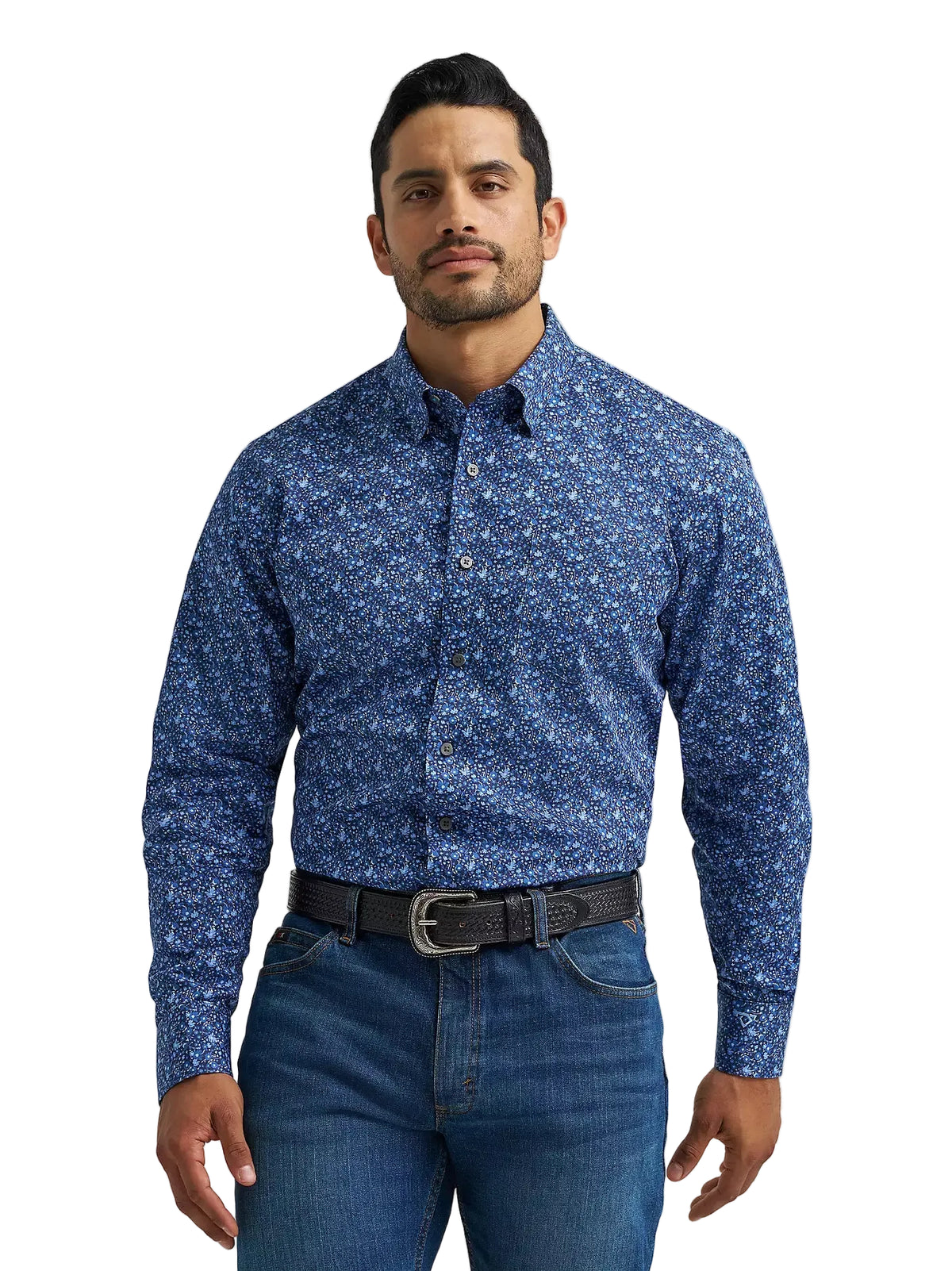 Wrangler Men's Bluebonnet Cody Johnson One Pocket Button Down Shirt 112385468