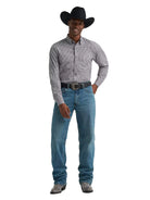 Wrangler Men's Iron Microcheck Cody Johnson One Pocket Button Down Shirt 112385471