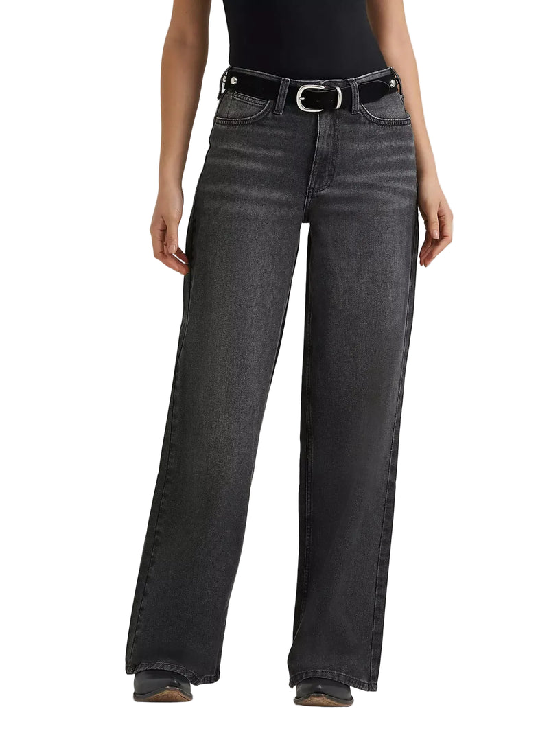 Wrangler Women's Harper Reto Bailey High Rise Wide Leg Jean 112385604