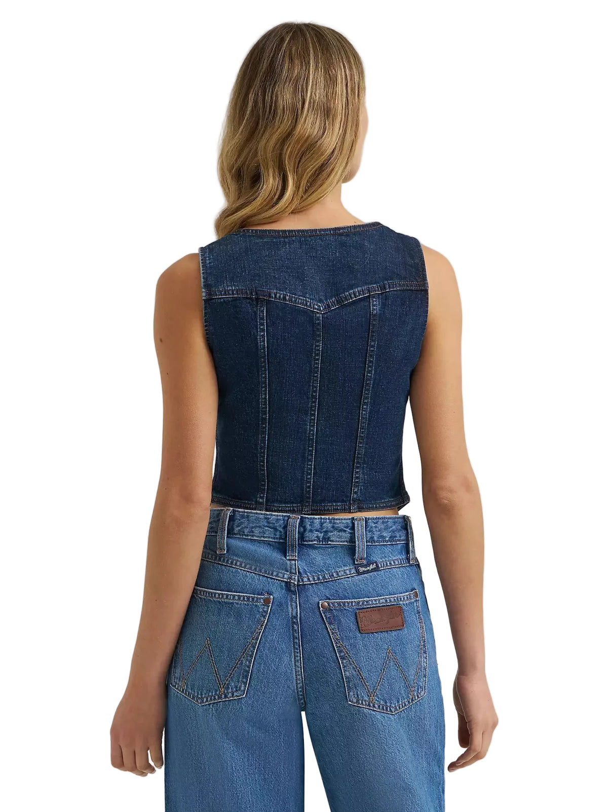 Wrangler Women's Dark Denim Bustier Denim Vest 112385709